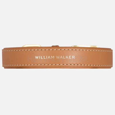 william Walker - Glad leren halsband Karamel