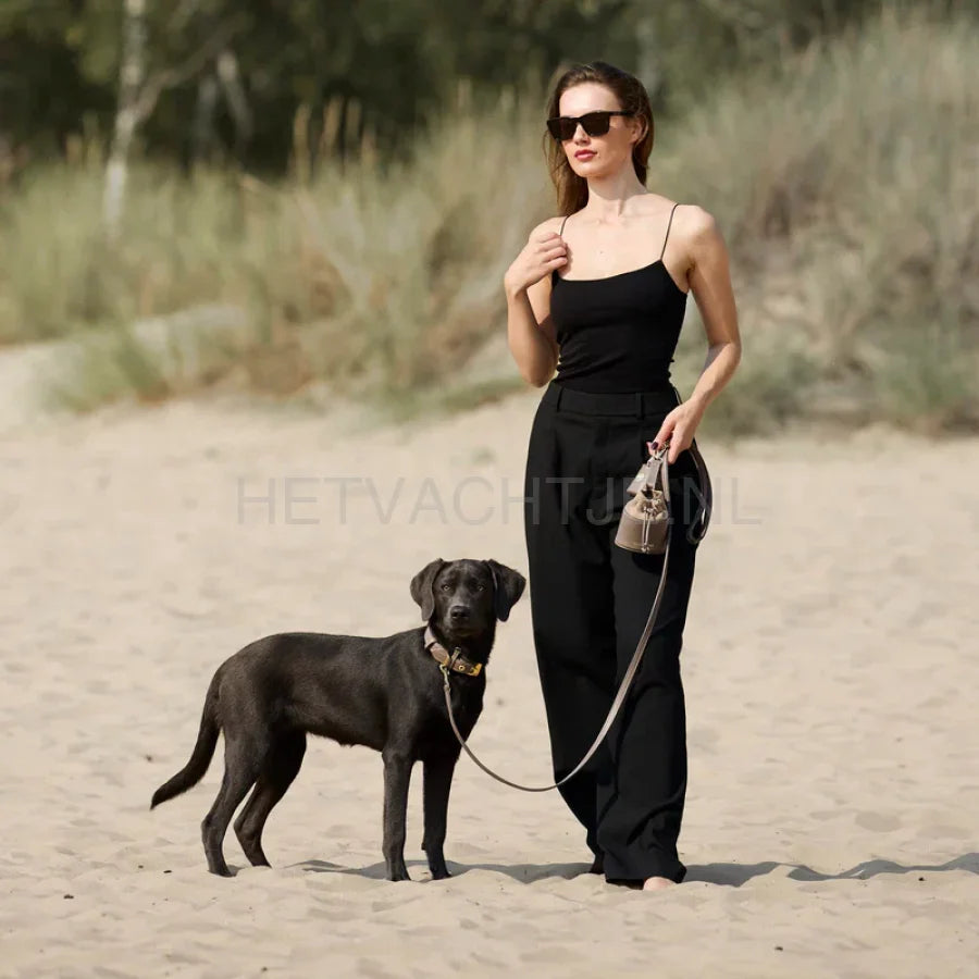 William Walker - Hoogwaardige gladleren hondenriem Pebble