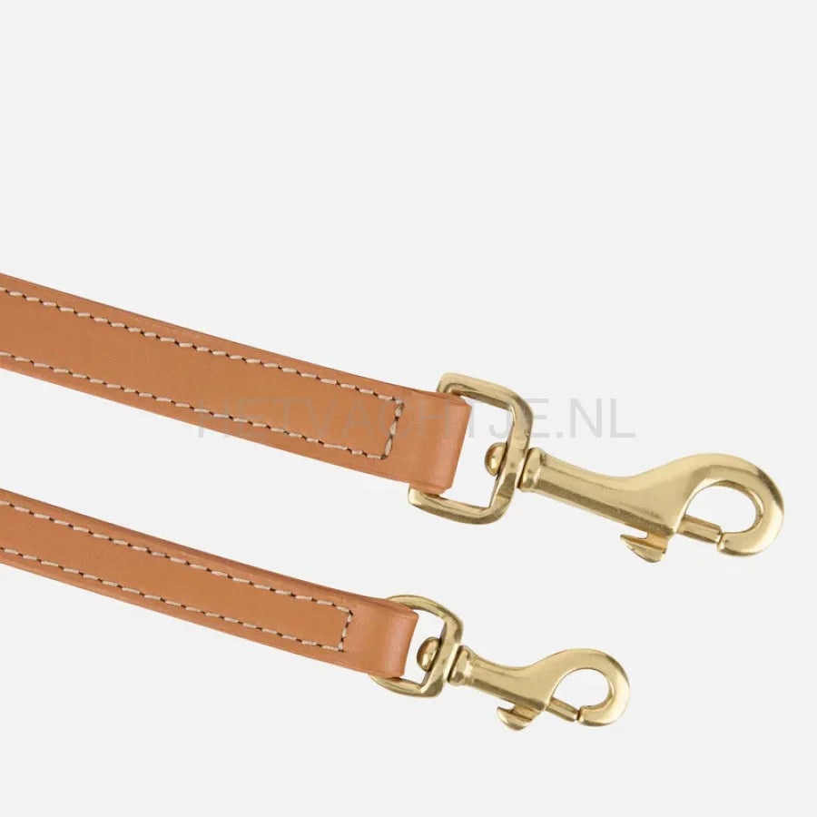 William Walker - Hoogwaardige hondenriem van glad leer Caramel