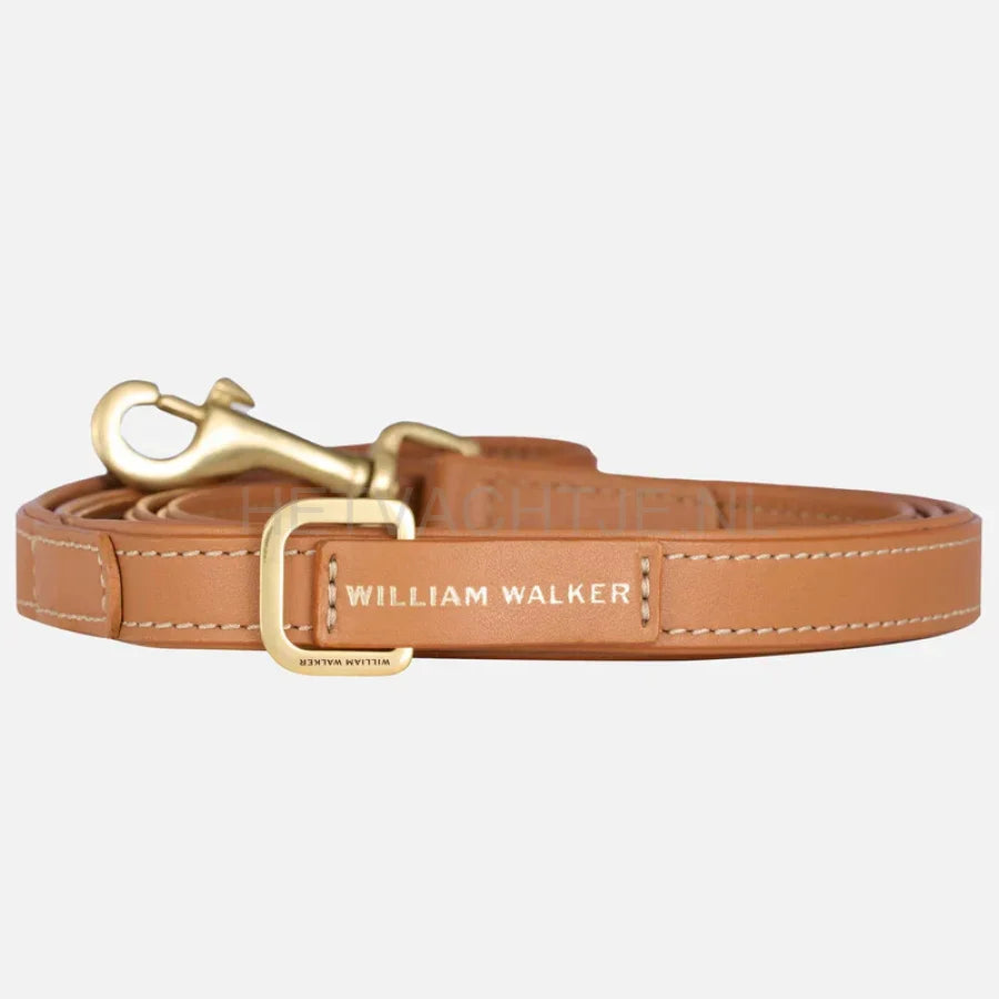 William Walker - Hoogwaardige hondenriem van glad leer Caramel