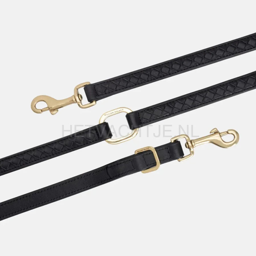 William Walker - Hoogwaardige lederen hondenriem Prestige Nero