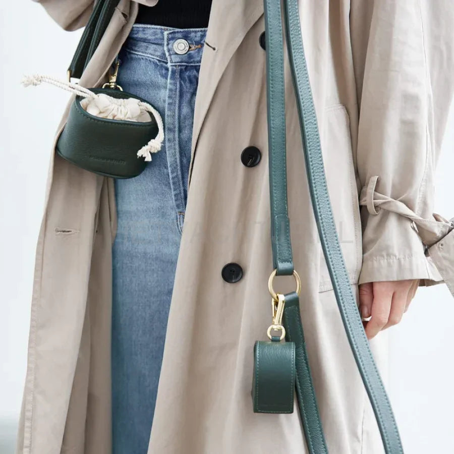 William Walker - Hoogwaardige leren hondenriem Dark Moss