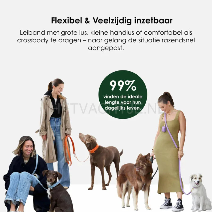 William Walker - Hoogwaardige leren hondenriem Dark Moss