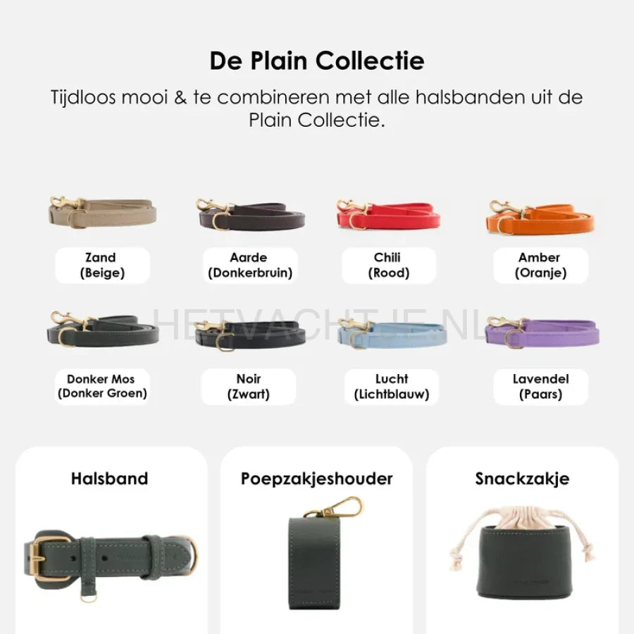 William Walker - Hoogwaardige leren hondenriem Dark Moss