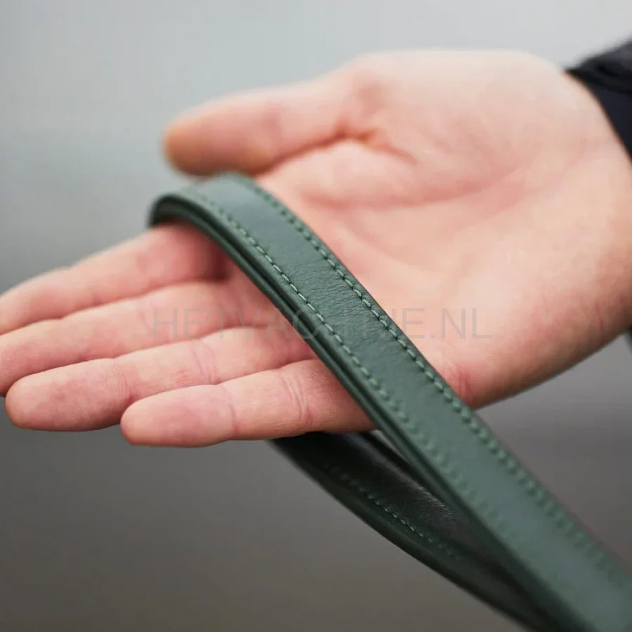 William Walker - Hoogwaardige leren hondenriem Dark Moss