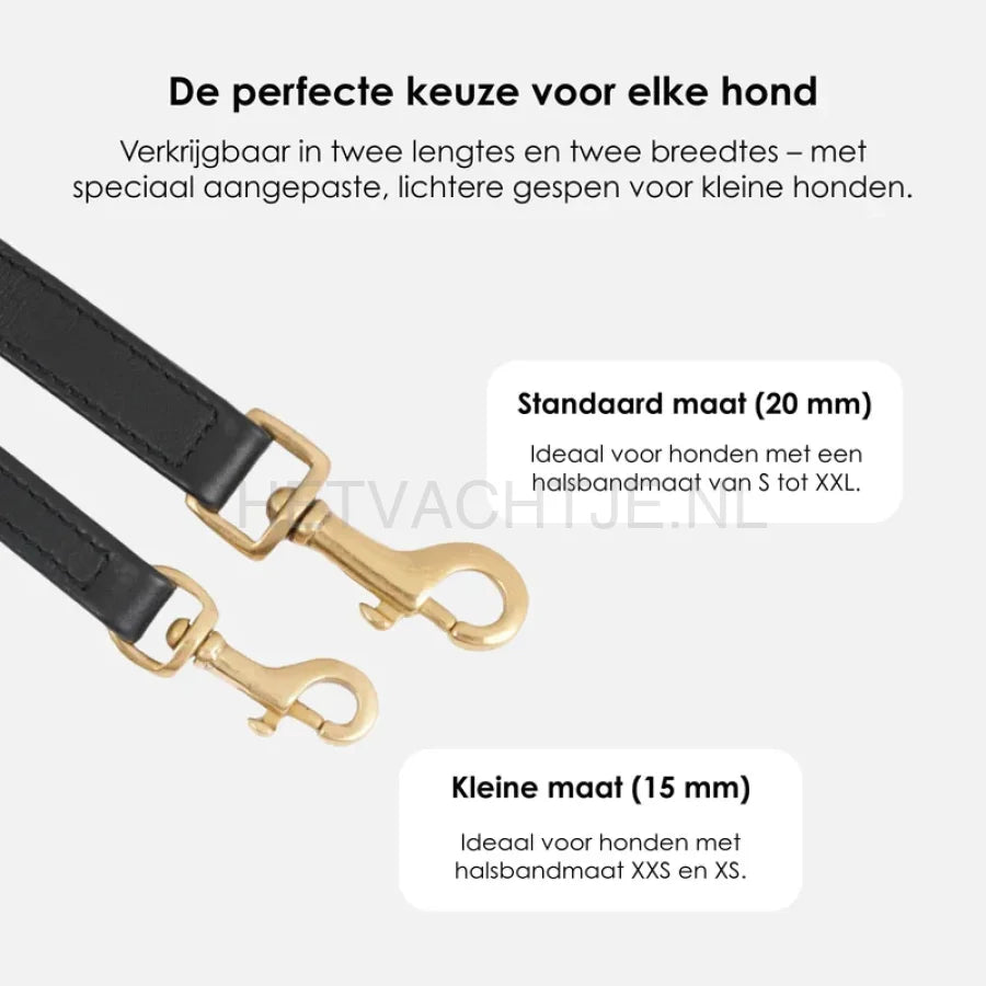 William Walker - Hoogwaardige leren hondenriem Noir