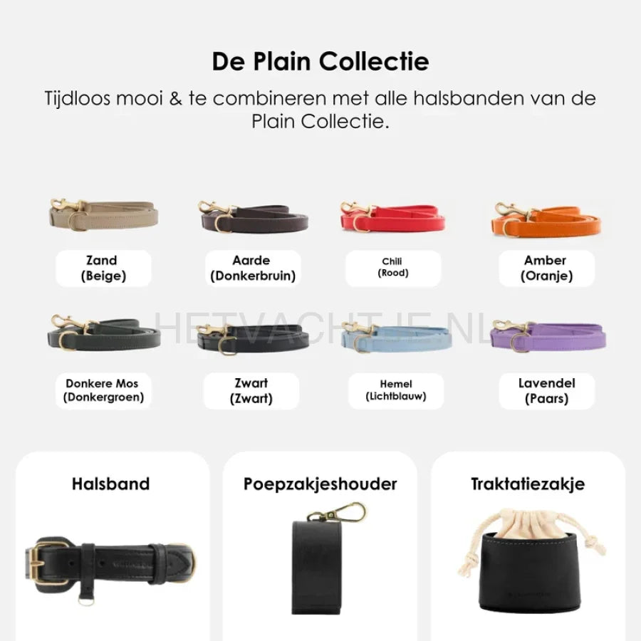 William Walker - Hoogwaardige leren hondenriem Noir