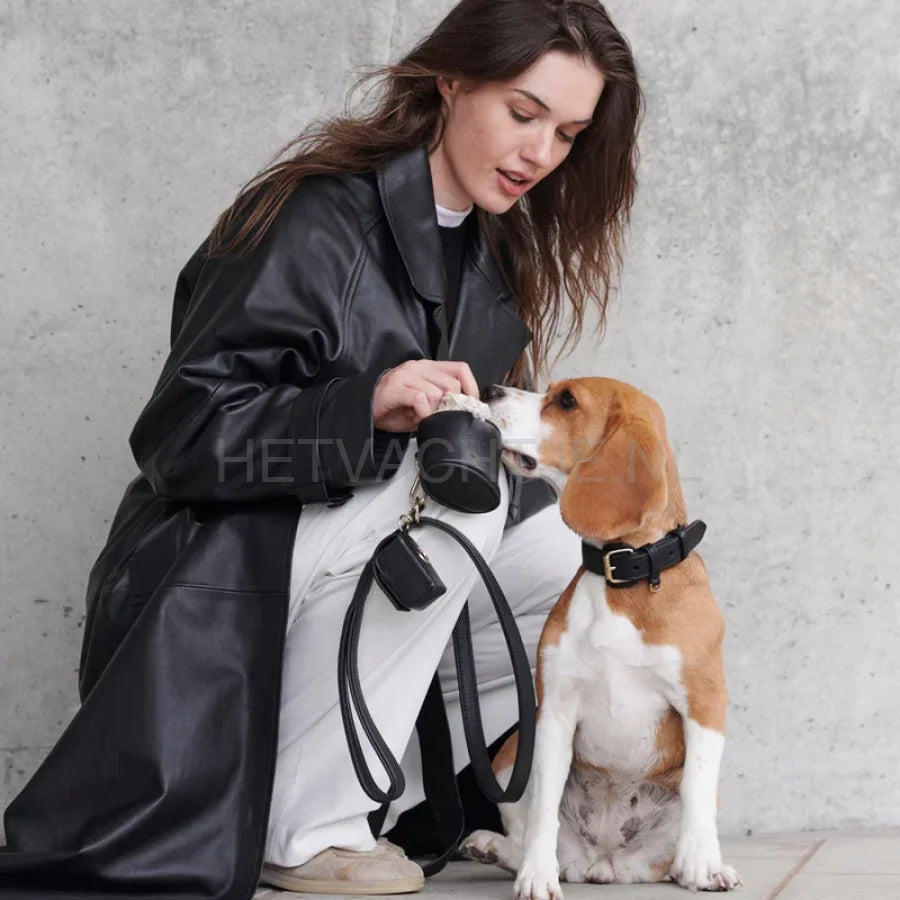 William Walker - Hoogwaardige leren hondenriem Noir