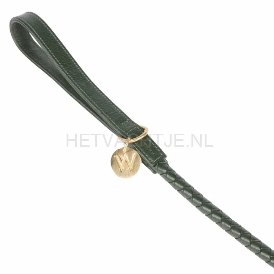 William Walker - Hoogwaardige leren hondenriem Twisted Dark Moss