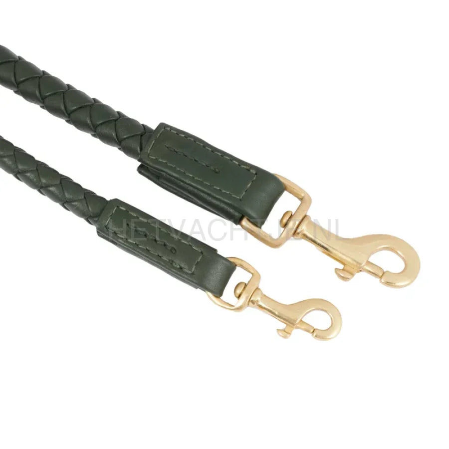 William Walker - Hoogwaardige leren hondenriem Twisted Dark Moss
