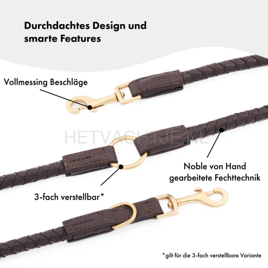 William Walker - Hoogwaardige leren hondenriem Twisted Earth