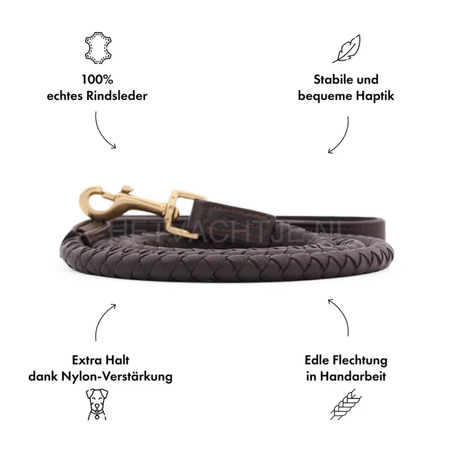 William Walker - Hoogwaardige leren hondenriem Twisted Earth