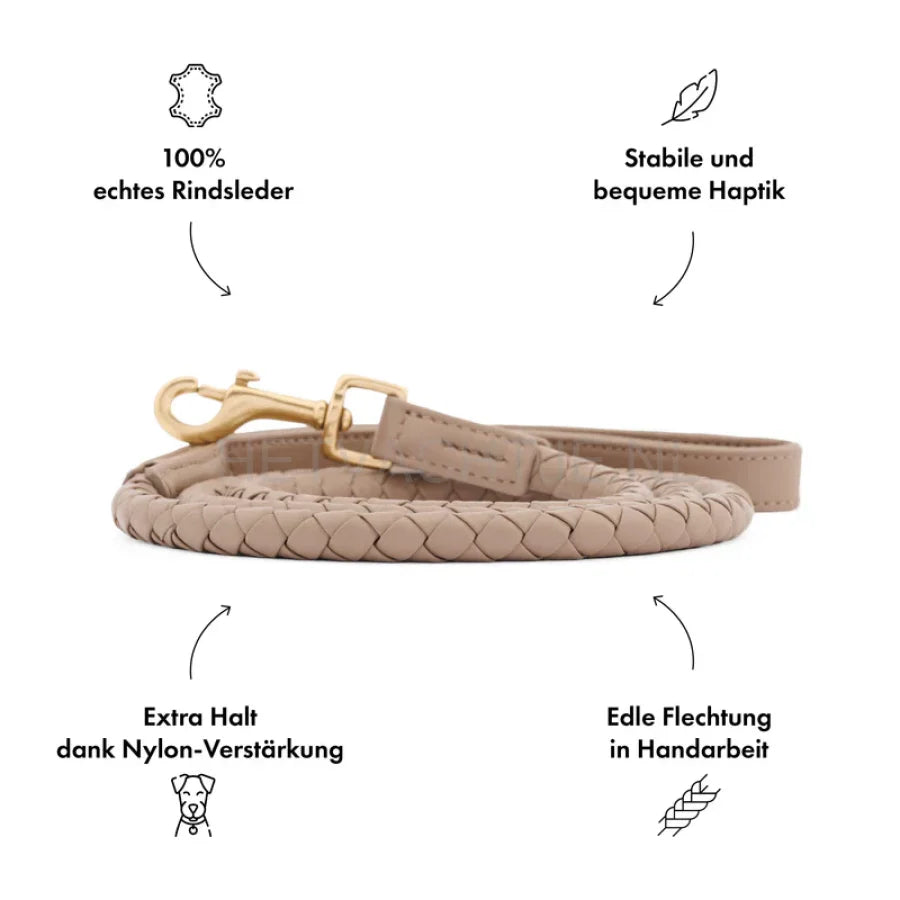 William Walker - Hoogwaardige leren hondenriem Twisted Sand