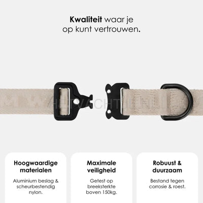 William Walker - Jacquard nylon hondenhalsband zand