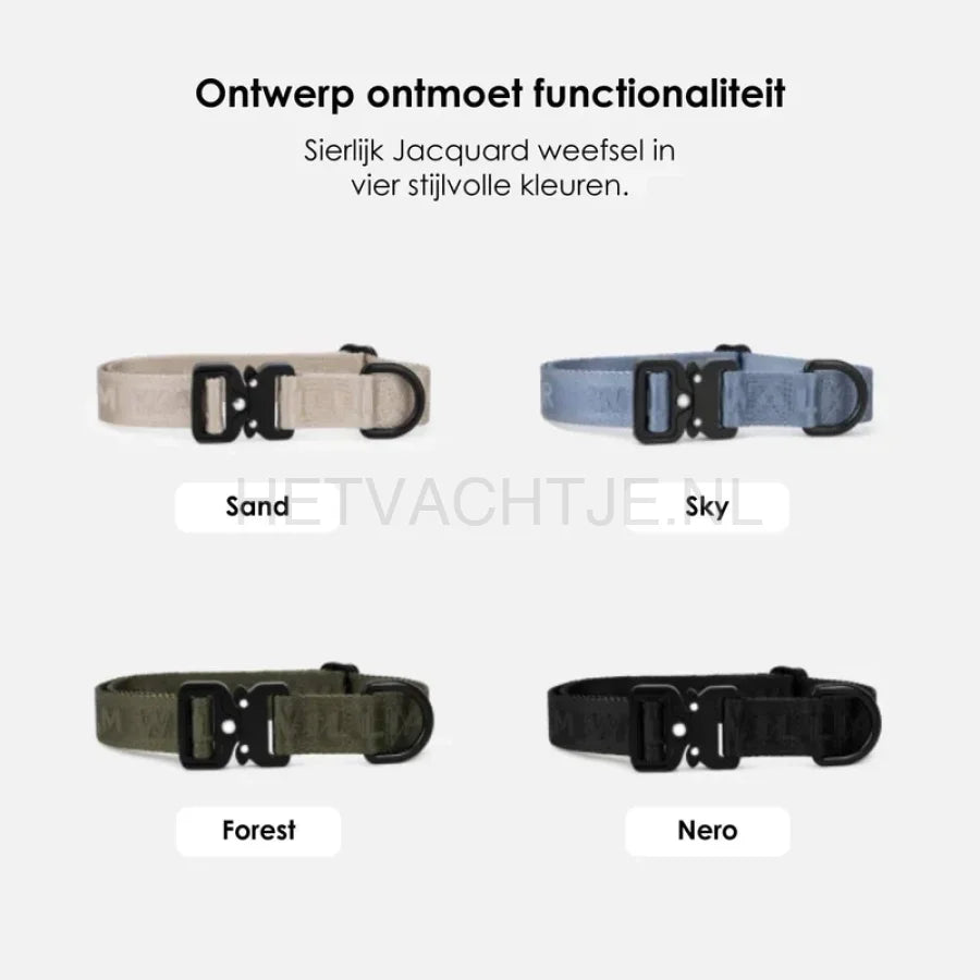 William Walker - Jacquard nylon hondenhalsband zand