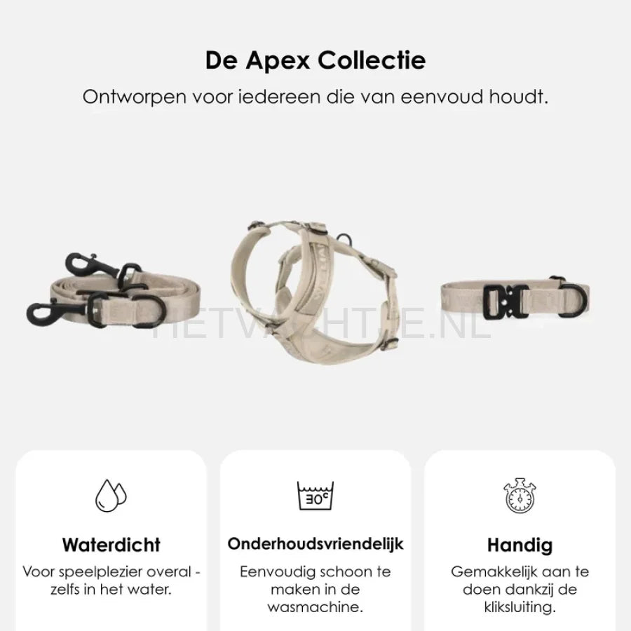 William Walker - Jacquard nylon hondenhalsband zand