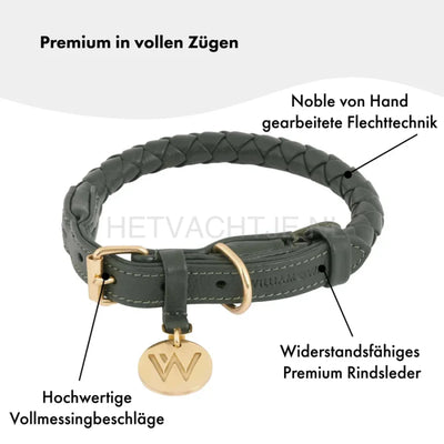 William Walker - Lederen halsband Twisted Dark Moss