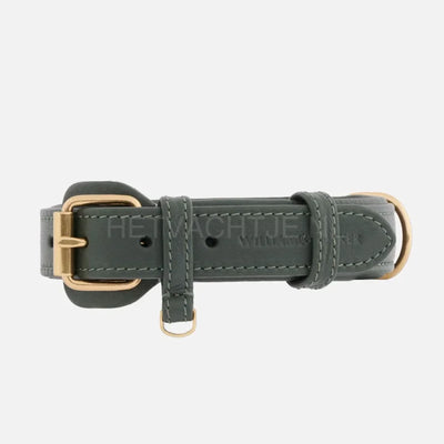 William Walker - Leren hondenhalsband Bosgroen