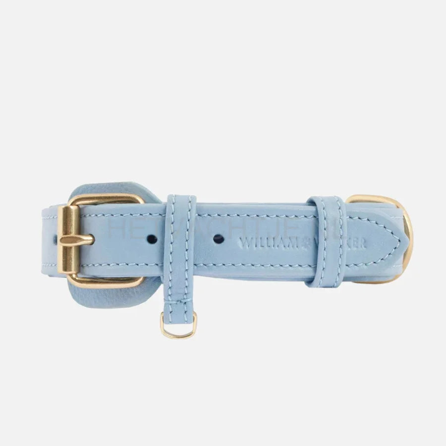 William Walker - Leren hondenhalsband Baby Blauw