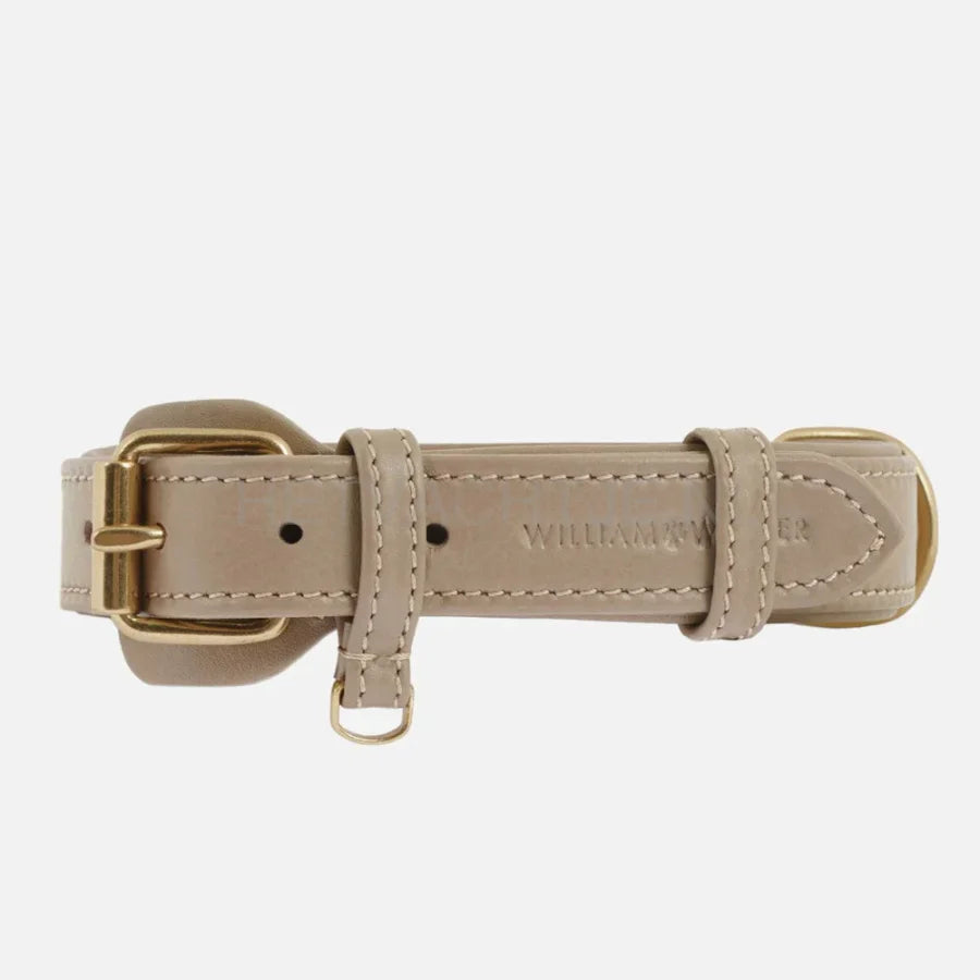 William Walker - Leren hondenhalsband Beige