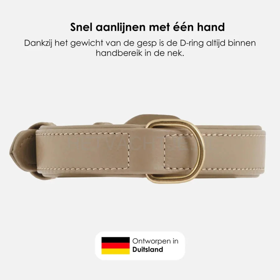William Walker - Leren hondenhalsband Beige