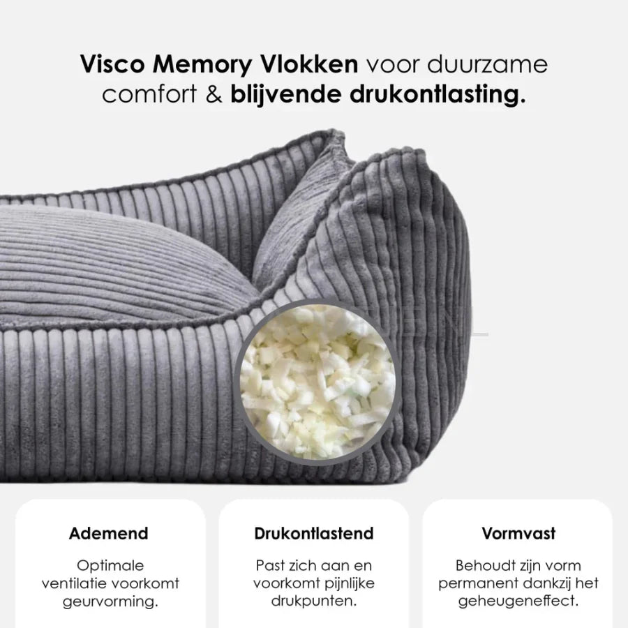 William Walker - Orthopedisch corduroy hondenbed Charcoal